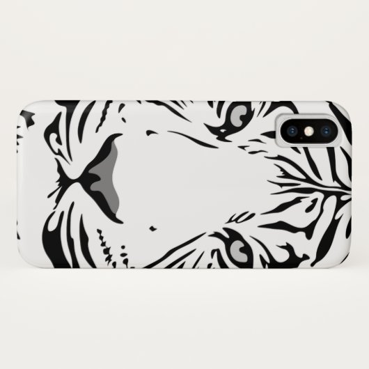 Abstract zwarte en witte tijgergezicht Case-Mate iPhone case (Achterkant (horizontaal))