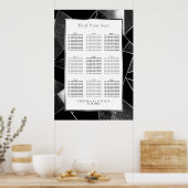 Abstract zwarte en zilvervormer - Zitkool (9) Poster (Keuken)