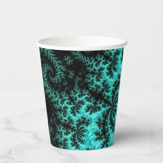 Abstract zwarte groene fractie papieren bekers (Achterkant)