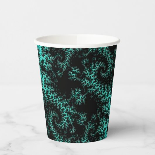 Abstract zwarte groene fractie papieren bekers (Links)