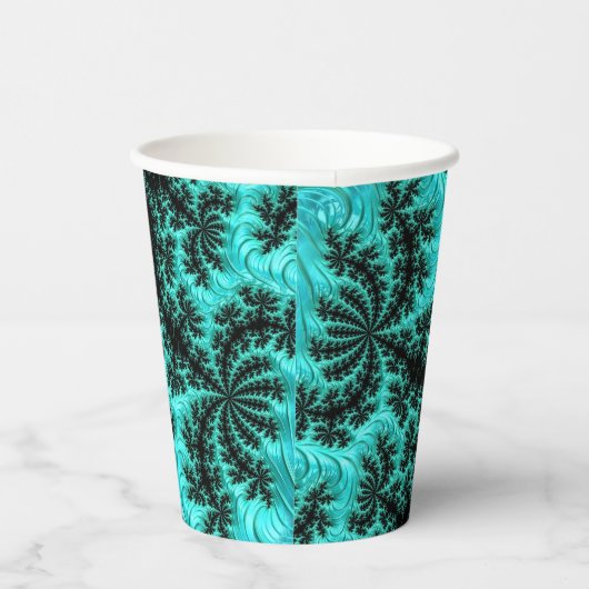 Abstract zwarte groene fractie papieren bekers (Rechts)