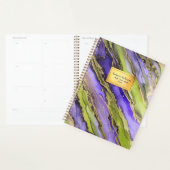 Abstract zwarte Paarse goudolie Planner (Display)
