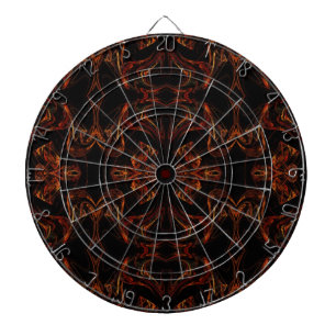 Abstract zwarte, rode en Oranje zwarte dartboard Dartbord