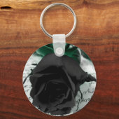 Abstract zwarte Roos — Letter Sleutelhanger (Voorkant)