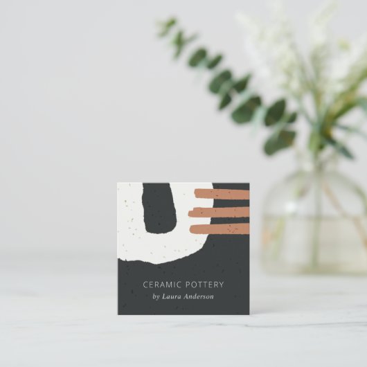 ABSTRACT ZWARTE WIT-RUST VAN CASAMISCHE TEXTUUR VIERKANTE VISITEKAARTJE (Staand voorkant)