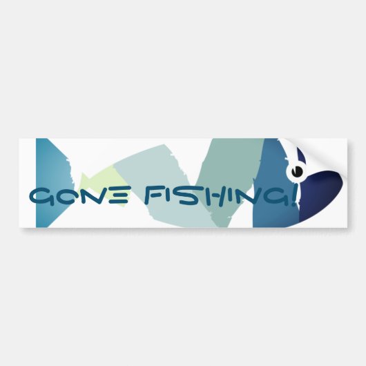 Abstract Zwemmende Blauwe Vis Bumpersticker (Voorkant)
