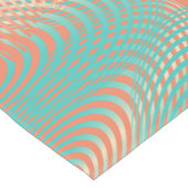 Abstract Zwempatroon in koraal en Blauwgroen Korte Tafelloper (Hoek)