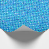 Abstract zwenkpatroon - blauw, turkooizen & wit cadeaupapier (Hoek)