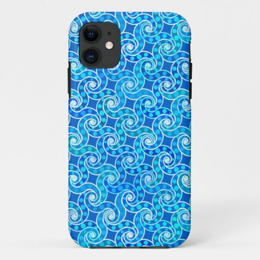 Abstract zwenkpatroon - blauw, turkooizen & wit Case-Mate iPhone case (Achterkant)