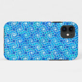 Abstract zwenkpatroon - blauw, turkooizen & wit Case-Mate iPhone case (Achterkant (horizontaal))