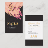 Abstract Zwirl Hands Nail Artist Visitekaartje (Voorkant / Achterkant)