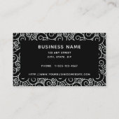 Abstract Zwirl Spiral Black White Visitekaartje (Achterkant)