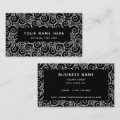 Abstract Zwirl Spiral Black White Visitekaartje (Voorkant / Achterkant)