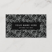 Abstract Zwirl Spiral Black White Visitekaartje (Voorkant)
