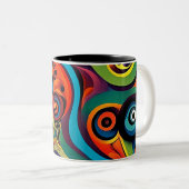 Abstracta Psychedelica 11 Tweekleurige Koffiemok (Voorkant rechts)