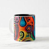Abstracta Psychedelica 11 Tweekleurige Koffiemok (Voorkant links)