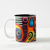 Abstracta Psychedelica 11 Tweekleurige Koffiemok (Links)
