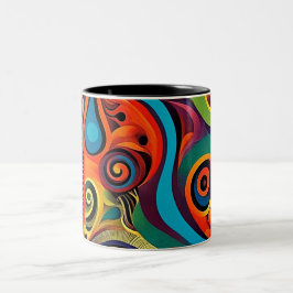 Abstracta Psychedelica 11 Tweekleurige Koffiemok