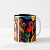 Abstracta Psychedelica 12 Tweekleurige Koffiemok (Voorkant rechts)