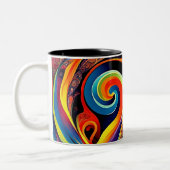 Abstracta Psychedelica 12 Tweekleurige Koffiemok (Links)