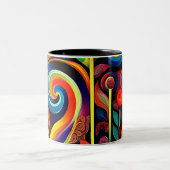 Abstracta Psychedelica 12 Tweekleurige Koffiemok (Center)