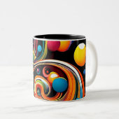 Abstracta Psychedelica 15 Tweekleurige Koffiemok (Voorkant rechts)
