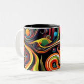 Abstracta Psychedelica 15 Tweekleurige Koffiemok (Voorkant links)