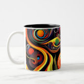 Abstracta Psychedelica 15 Tweekleurige Koffiemok (Links)