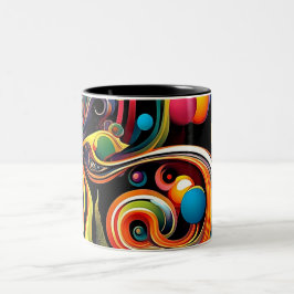 Abstracta Psychedelica 15 Tweekleurige Koffiemok