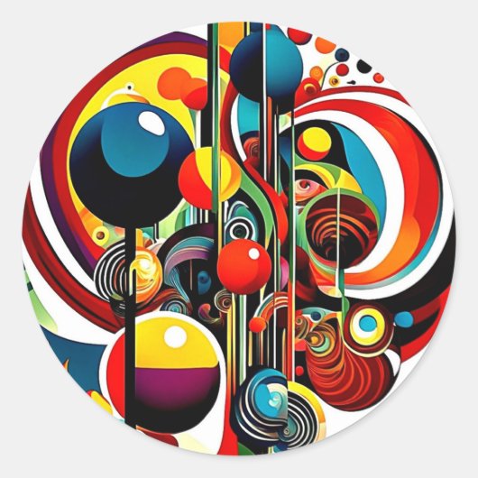 Abstracta Psychedelica 5 Ronde Sticker (Voorkant)