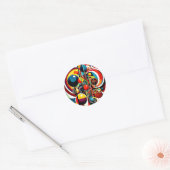 Abstracta Psychedelica 5 Ronde Sticker (Envelop)