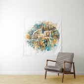 AbstractAncientEgyptian Pharaoh with Eye of Horus  Wandkleed (In Situ (horizontaal))