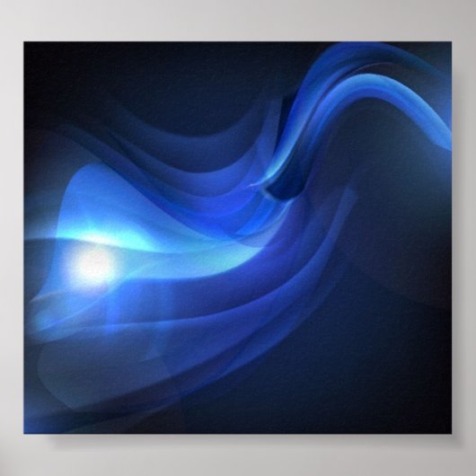AbstractBlueWavesVectorBackground ROYAL BLUE BLACK Poster (Voorkant)