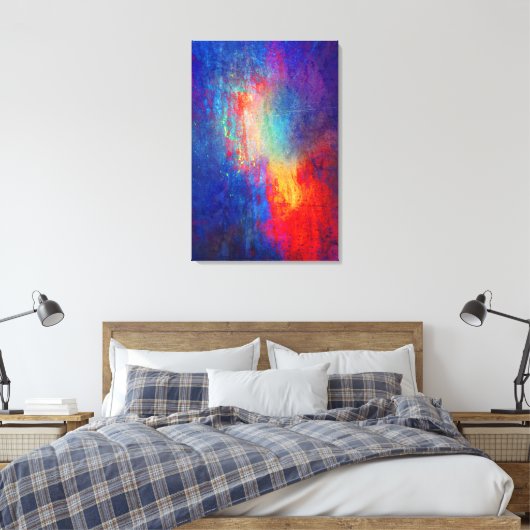 Abstracte 004 Multi Color Stretched Canvas Print (Insitu (Slaapkamer))