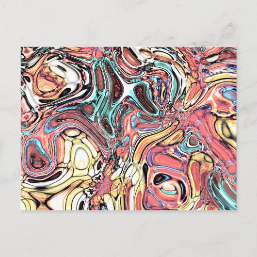 Abstracte 02-Zwemelen en Puddles, Gewijzigd Briefkaart (Voorkant)