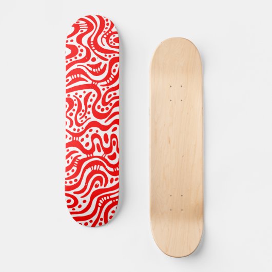 Abstracte 041211v2 - Rood op wit Skateboard (Voorkant)