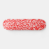 Abstracte 041211v3 - Rood op wit Persoonlijk Skateboard (Horizontaal)