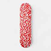 Abstracte 041211v3 - Rood op wit Persoonlijk Skateboard (Voorkant)