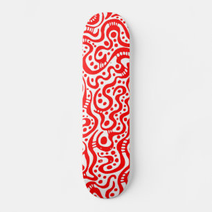 Abstracte 041211v3 - Rood op wit Persoonlijk Skateboard