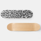 Abstracte 041211v3 - Wit op zwart Skateboard (Horizontaal)