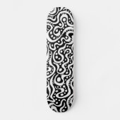 Abstracte 041211v3 - Wit op zwart Skateboard (Voorkant)