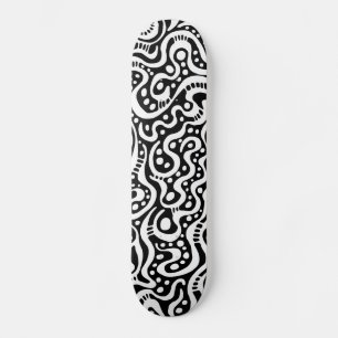 Abstracte 041211v3 - Wit op zwart Skateboard