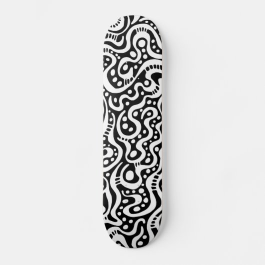 Abstracte 041211v3 - Wit op zwart Skateboard (Voorkant)