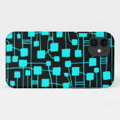 Abstracte 111211 - Cyaan op zwart Case-Mate iPhone Case (Achterkant (horizontaal))