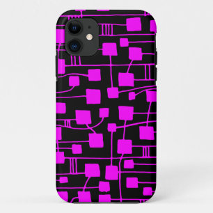 Abstracte 111211 - Magenta op zwart Case-Mate iPhone Case