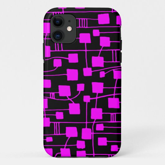 Abstracte 111211 - Magenta op zwart Case-Mate iPhone Case (Achterkant)
