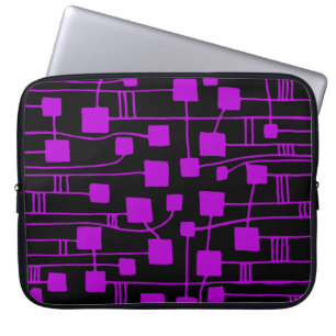 Abstracte 111211 - Paars op zwart Laptop Sleeve