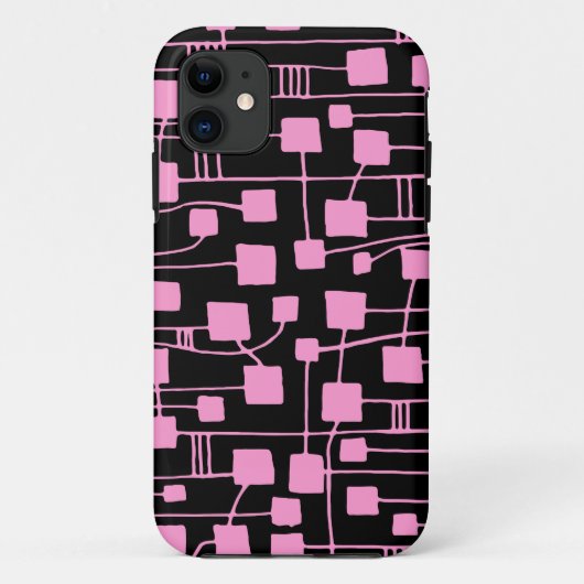 Abstracte 111211 - Roze op zwart Case-Mate iPhone Case (Achterkant)