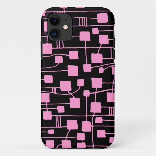 Abstracte 111211 - Roze op zwart Case-Mate iPhone Case (Achterkant)