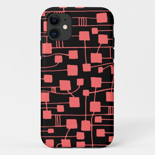 Abstracte 111211 - Tropisch roze op zwart Case-Mate iPhone Case (Achterkant)